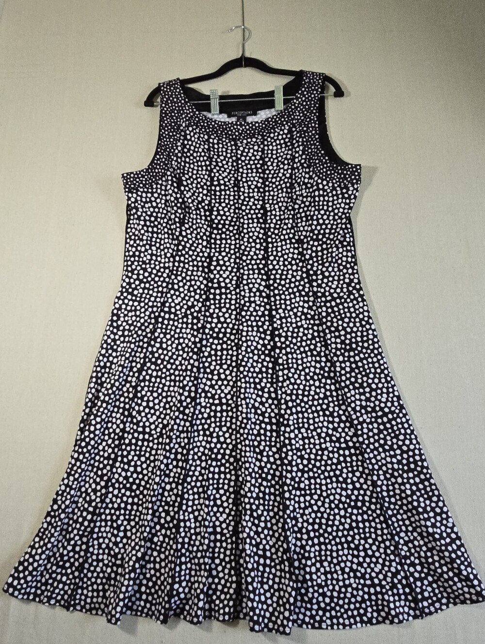 Perceptions Black Dress with White Polka Dots